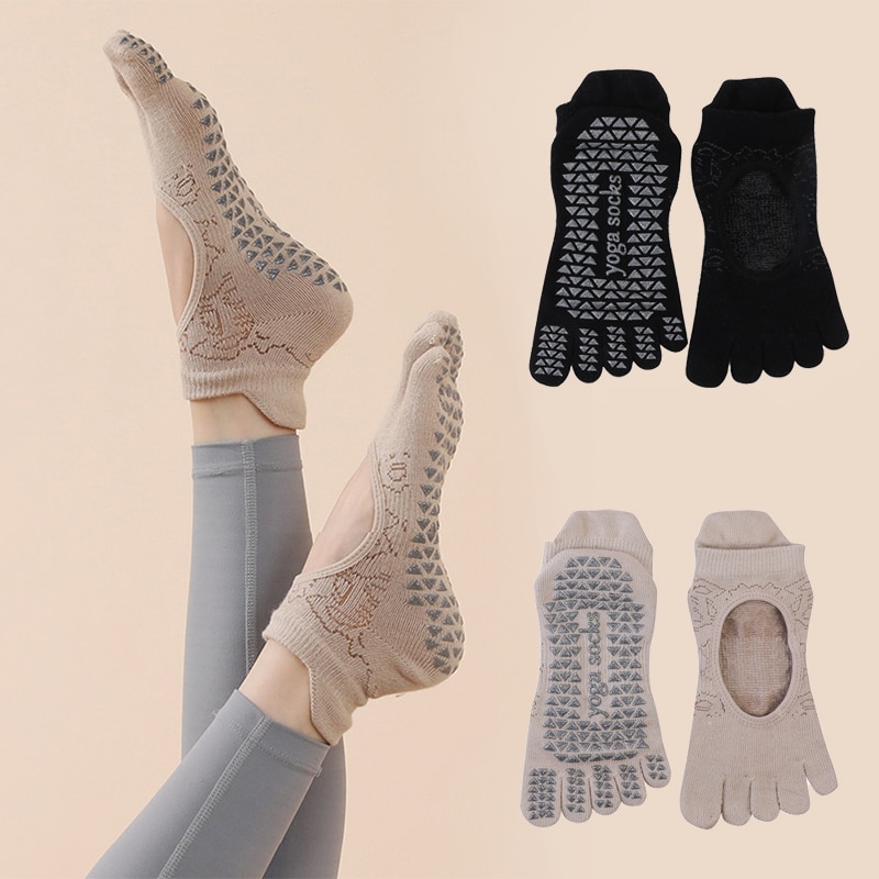 Medias Para Pilates Y Yoga - Skarpetki z palcami do jogi wysokiej