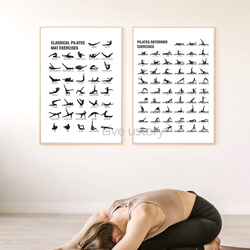 Plakat bez ramy z schematem ćw – Pilate Yoga Workout recenzja i cena