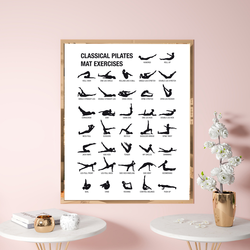 Plakat bez ramy z schematem ćw – Pilate Yoga Workout recenzja i cena